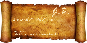 Jaczkó Péter névjegykártya
