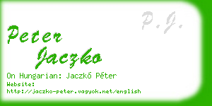 peter jaczko business card